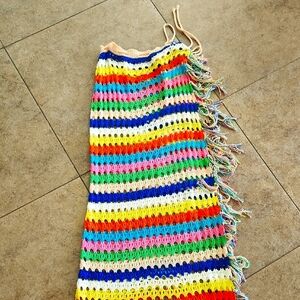 Colorful Crochet Fringe Skirt